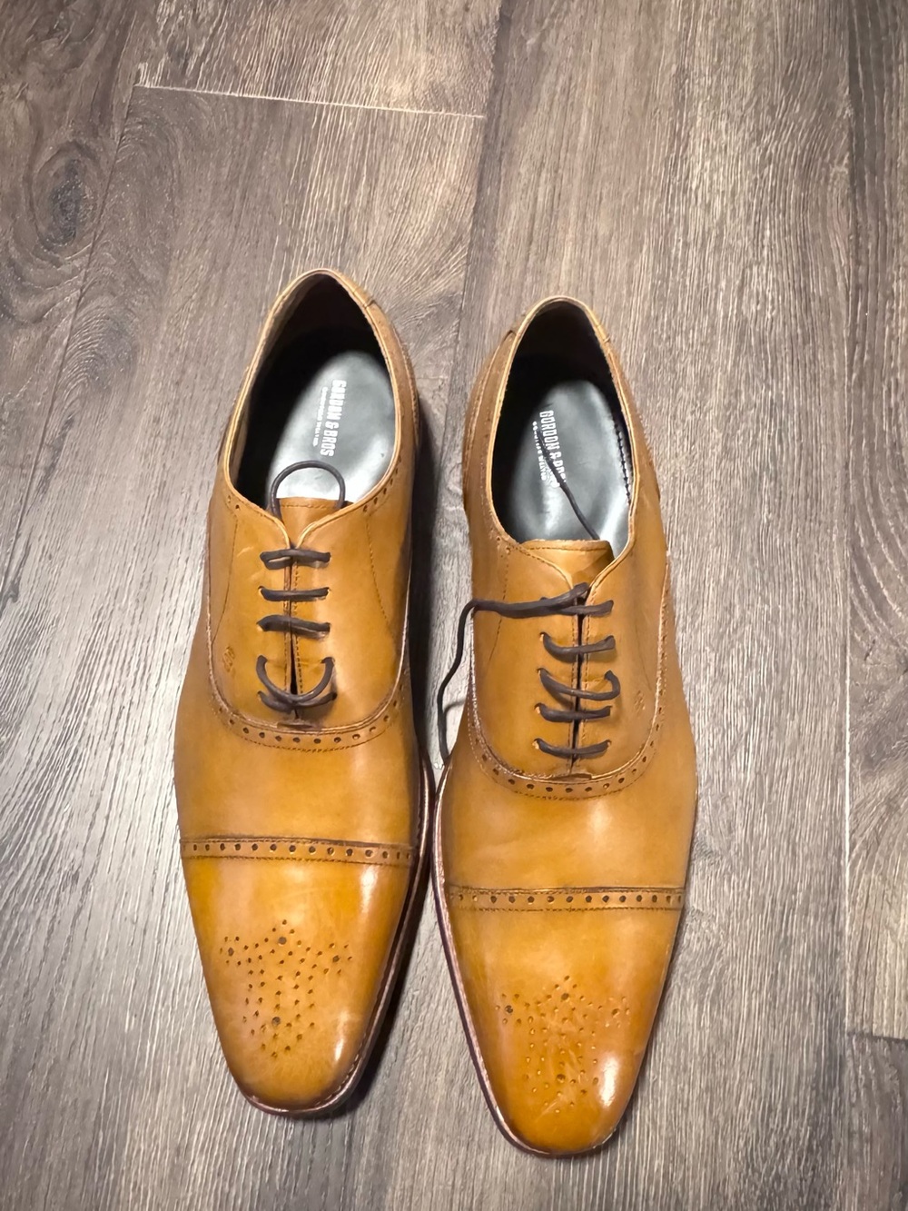 Gordon & Bros Brand Cognac Leather Cap Toe Oxford Dress Shoes Men’s Size 46